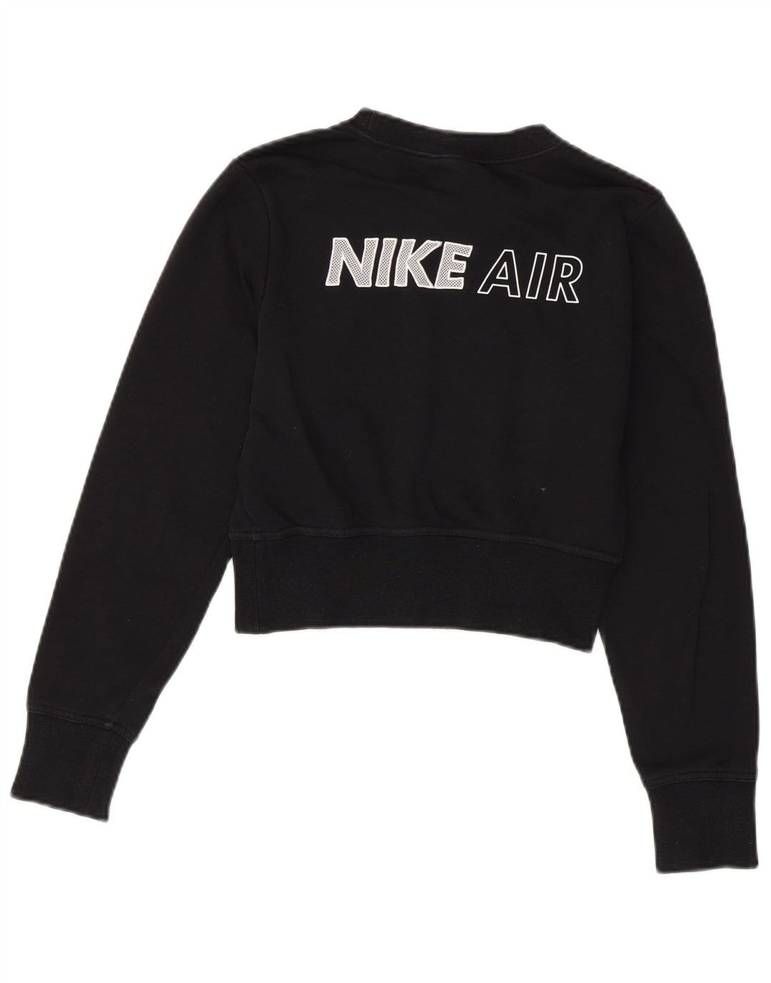 Damska bluza NIKE Crop Graphic Jumper UK 6 XS, czarna, bawełniana