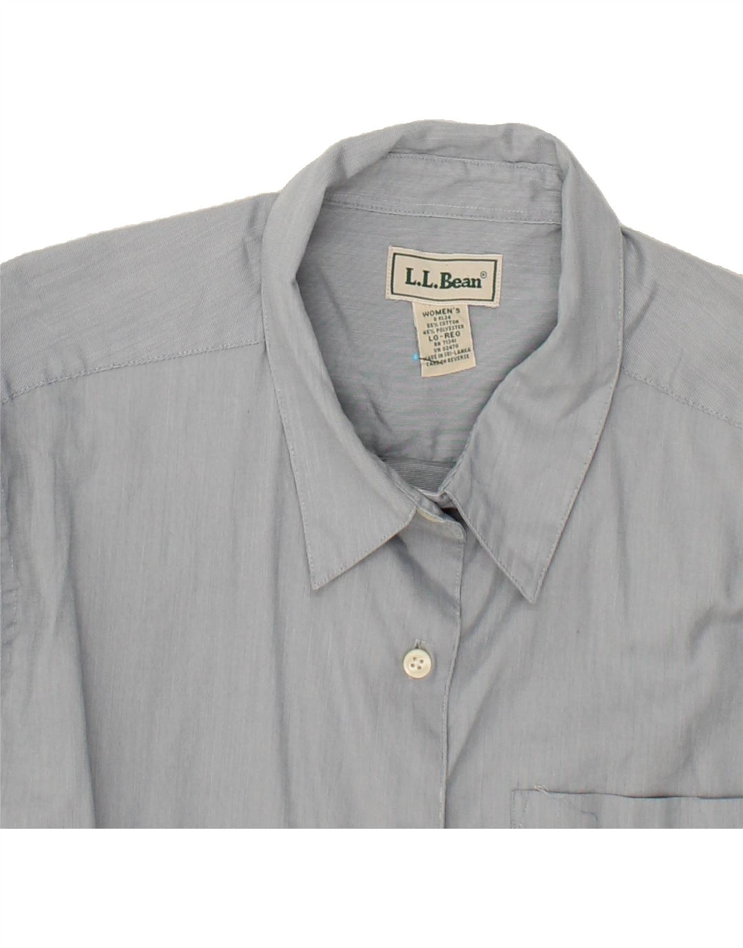 L.L.BEAN Womens Shirt UK 16 Large Grey Cotton Vintage L.L.Bean and Second-Hand L.L.Bean from Messina Hembry 