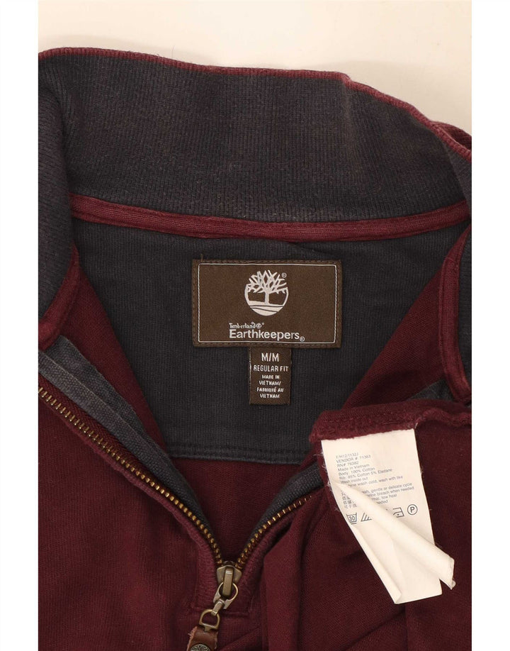 Męska bluza Timberland z zamkiem błyskawicznym i regularnym krojem, w kolorze średniego burgunda
