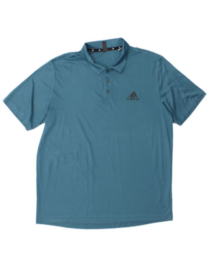 Męska koszulka polo Adidas Aeroready, duża, niebieska, z poliestru