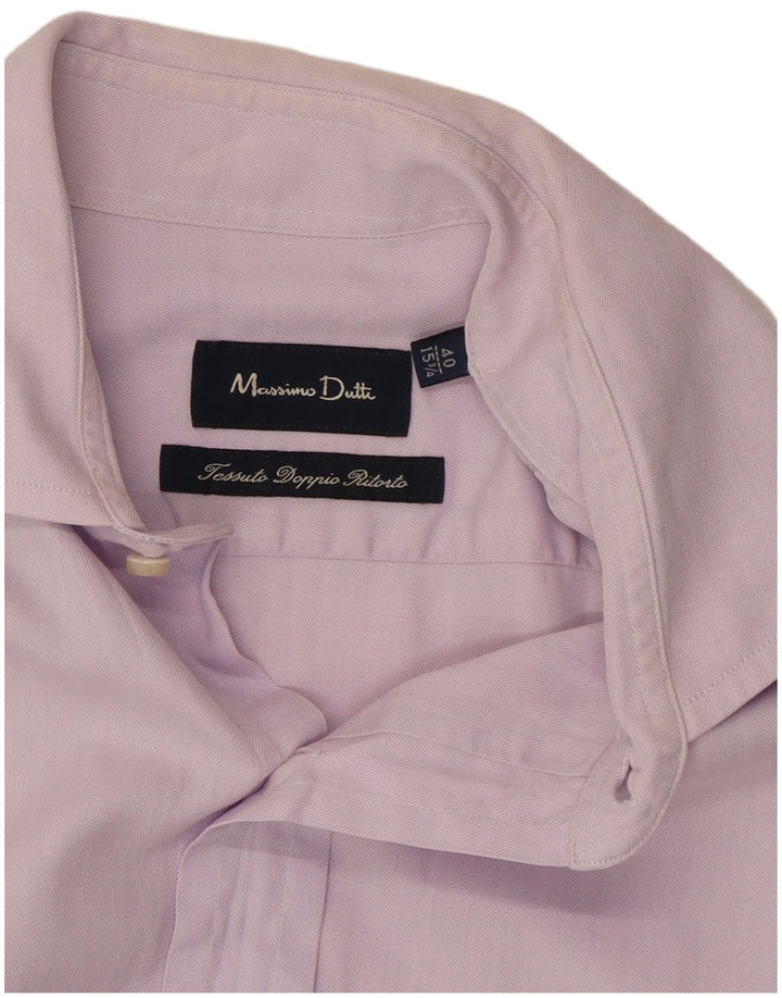 Koszula męska Massimo Dutti rozmiar 15 3/4 40 Średni fiolet w jodełkę