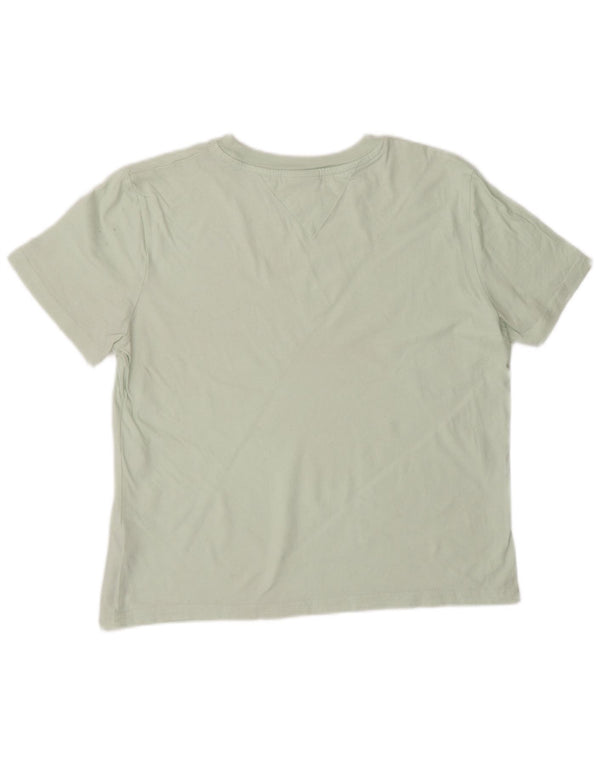 Damska koszulka z grafiką TOMMY HILFIGER Top UK 14, średnia, zielona bawełna