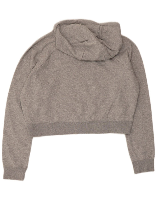 Damska bluza Nike Graphic Crop Jumper UK 16, duża, szara bawełna