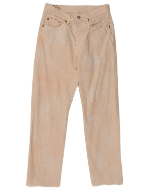 Damskie jeansy Levi's 501 Straight W26 L28 Beżowa bawełna typu Tie Dye
