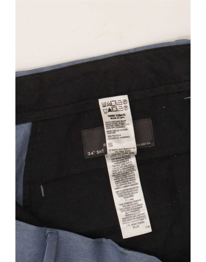 Męskie spodnie chino o regularnym kroju Marks & Spencer W34 L29 Niebieski poliester