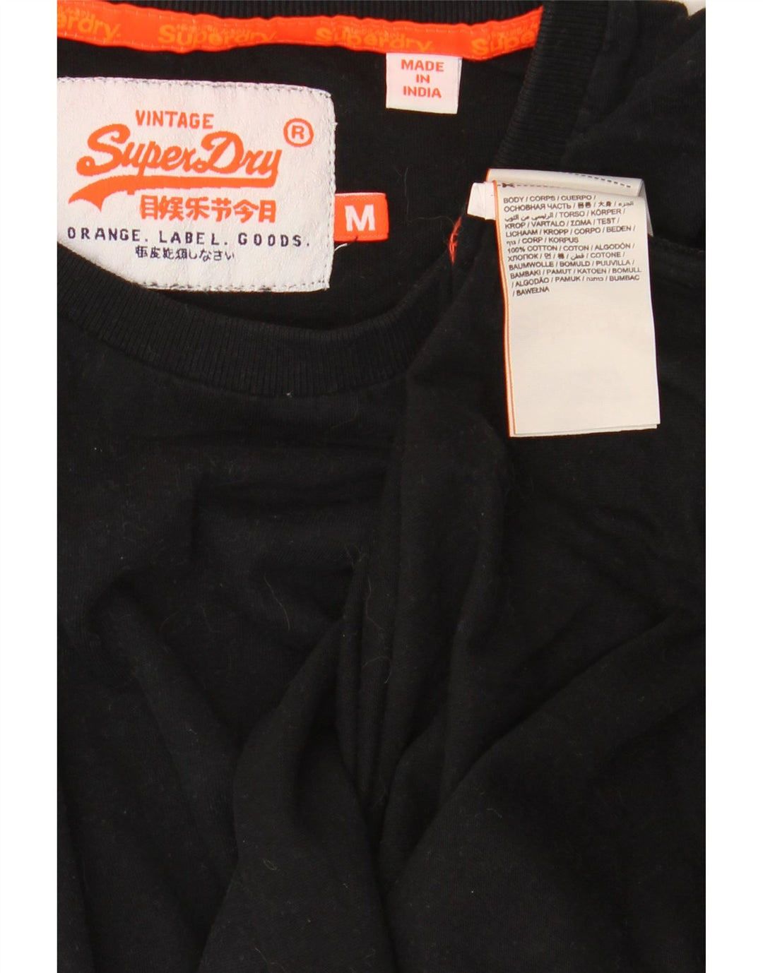 T-shirt męski Superdry, bawełniany, średni czarny