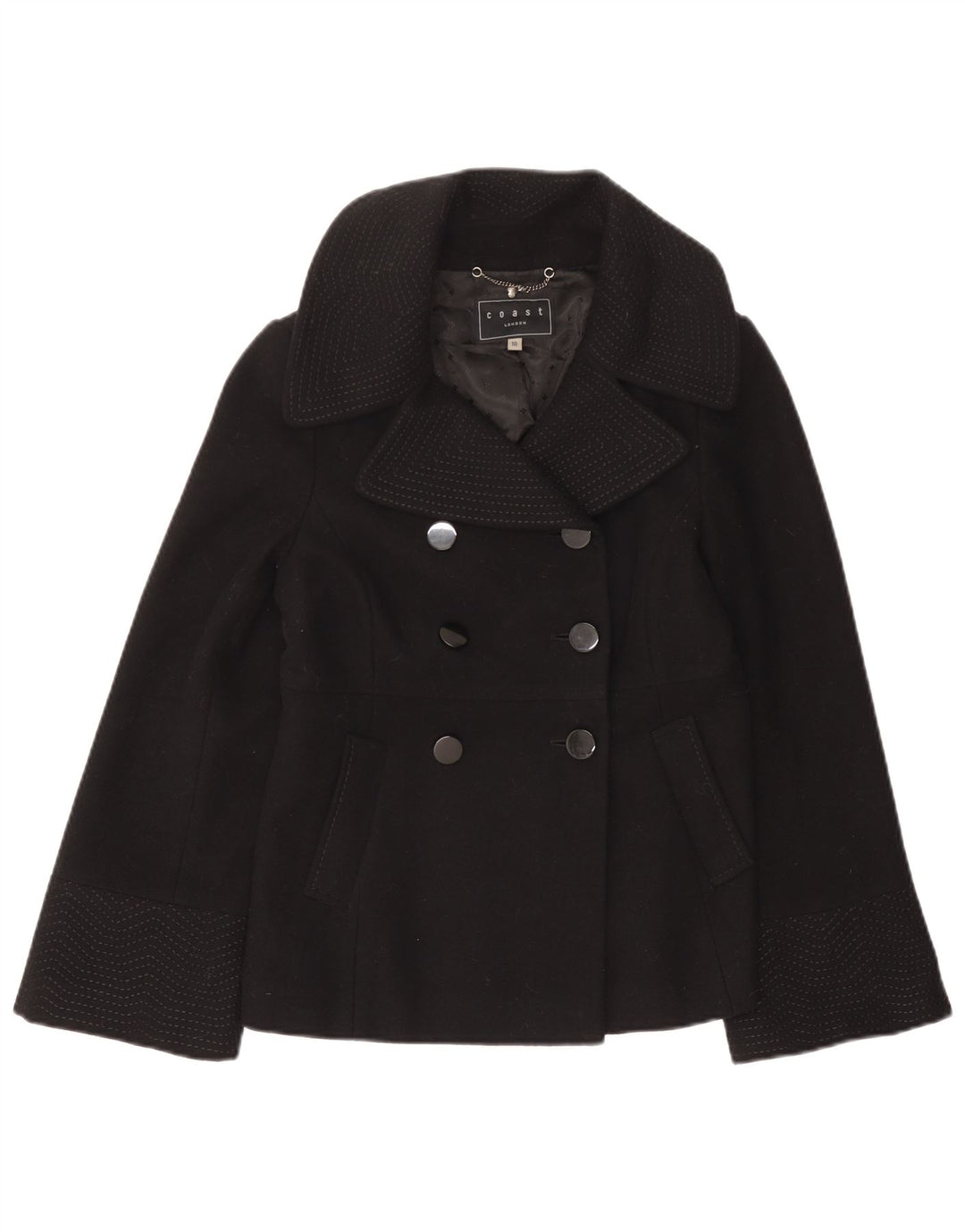 Płaszcz damski Coast Pea Coat UK 10 Small Black Wełna