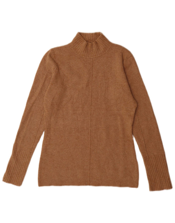Marks & Spencer Damski sweter z golfem UK 6 XS Brązowy poliamid