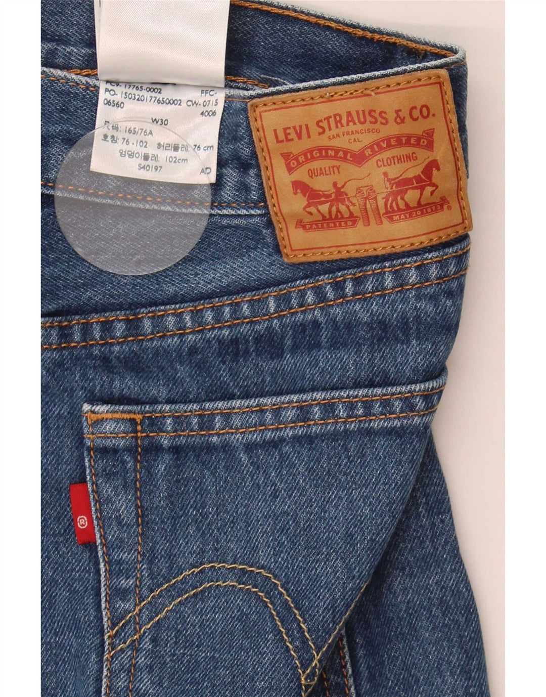 Damska mini spódniczka jeansowa Levi's W30 Średnioniebieska bawełna