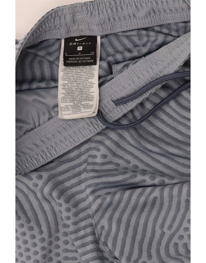 Męskie spodenki sportowe Nike Dri Fit z abstrakcyjnym wzorem, małe, niebieskie, z blokami kolorów