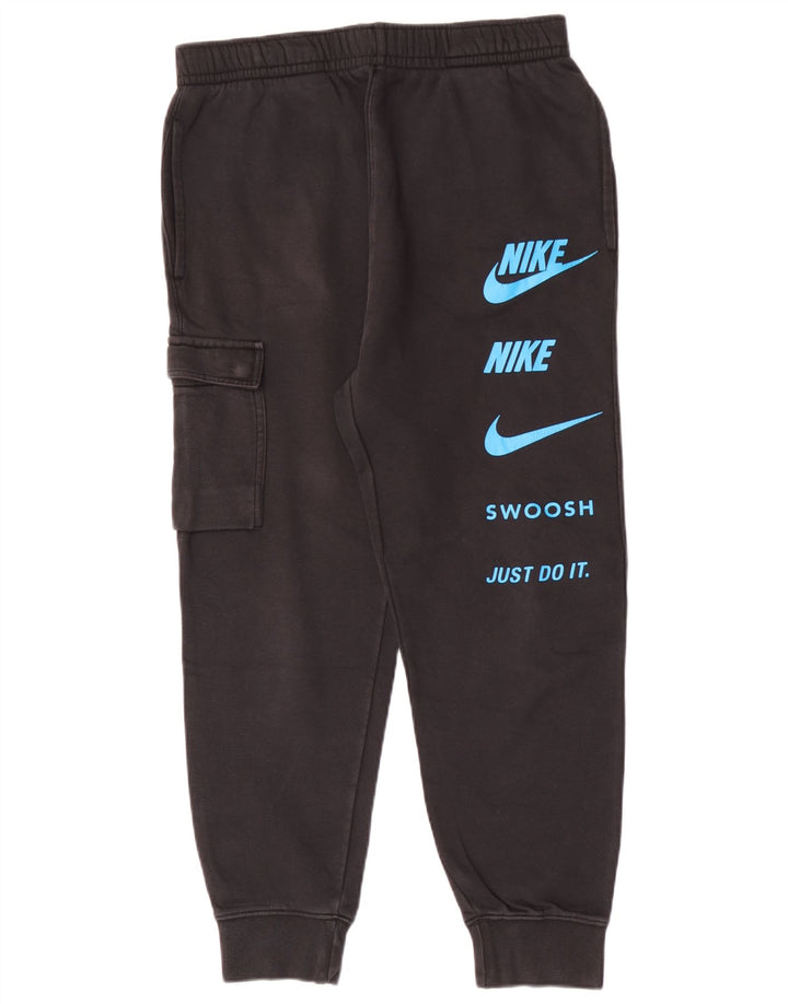 Męskie spodnie dresowe Nike Graphic Joggers, średnia czarna bawełna