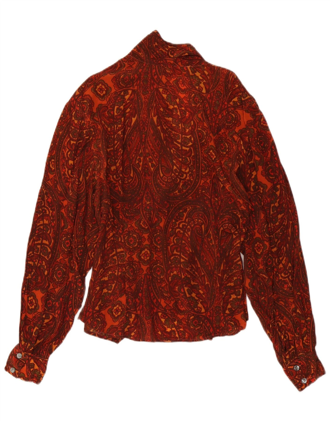 Damska bluzka koszulowa w stylu vintage IT 44 Medium Burgundy Paisley