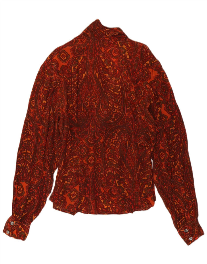 Damska bluzka koszulowa w stylu vintage IT 44 Medium Burgundy Paisley