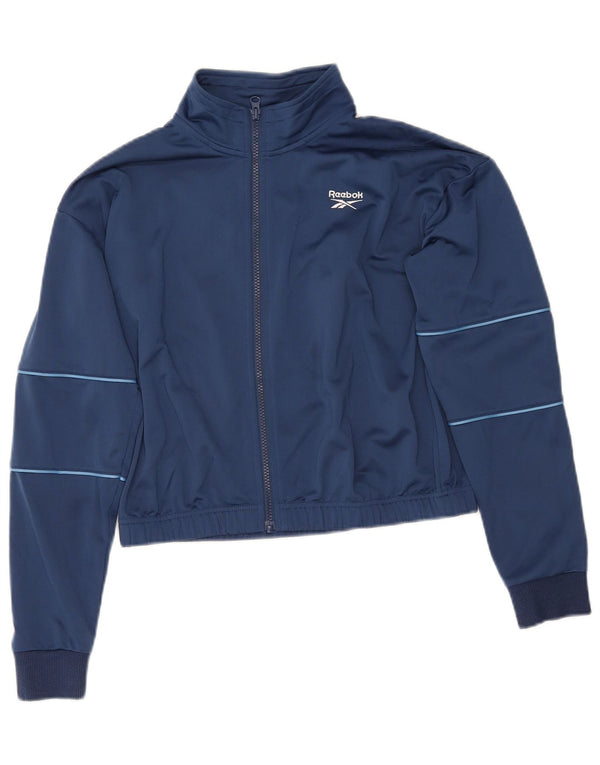 Kurtka dresowa Reebok damska Loose Fit Crop Top UK 8/10 Mała Granatowa
