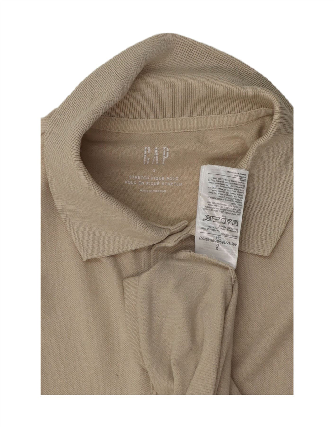 GAP Mens Polo Shirt Small Beige Striped Cotton Vintage Gap and Second-Hand Gap from Messina Hembry 