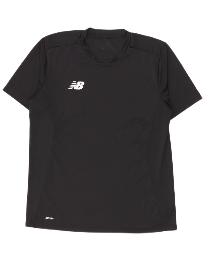 Męska koszulka z grafiką NEW BALANCE Top, średni czarny poliester