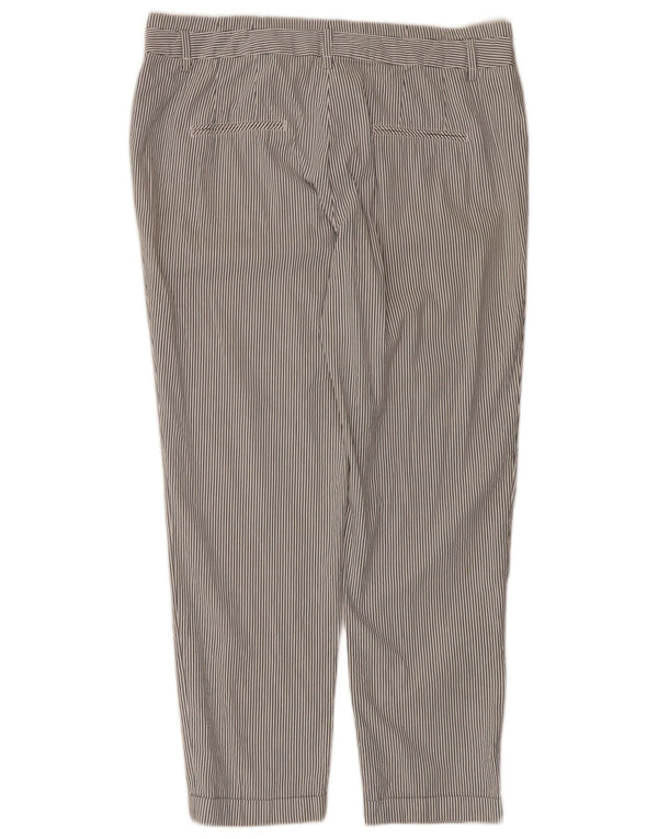 Spodnie damskie Zara Slim Chino EU 44 XL W34 L28 Biała bawełna w prążki