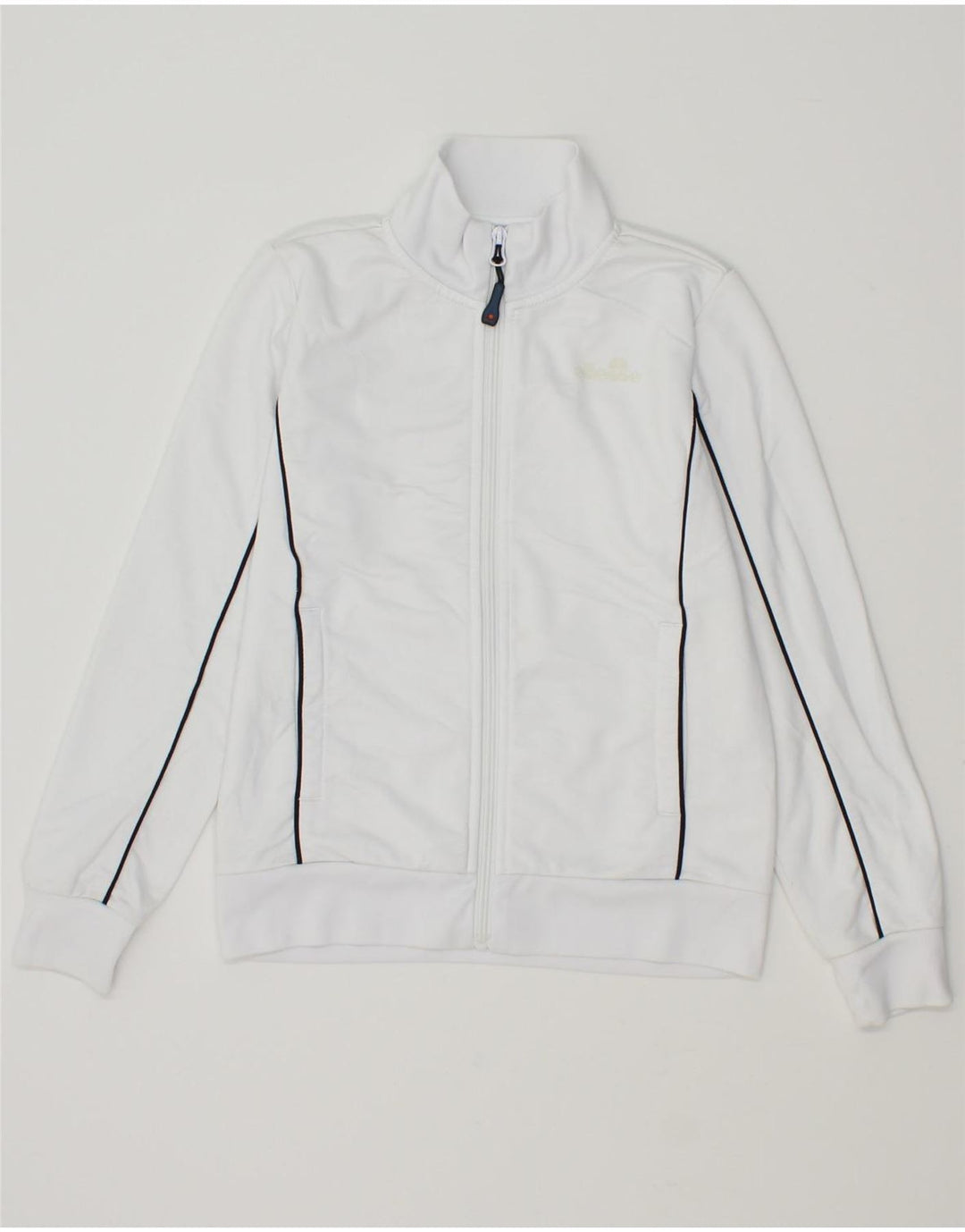 ELLESSE Boys Tracksuit Top Jacket 9-10 Years White Polyester Vintage Ellesse and Second-Hand Ellesse from Messina Hembry 