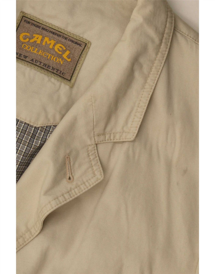 Camel Active Męska marynarka zapinana na 3 guziki UK 40, duża, beżowa, bawełniana