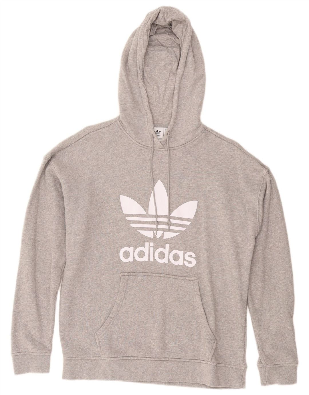 Damski sweter oversize z kapturem i grafiką ADIDAS UK 8, mały, szary, bawełniany