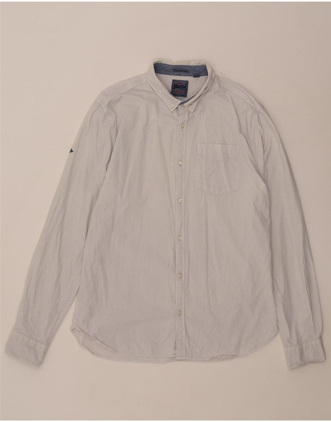 Koszula męska Superdry 2XL, szara, bawełniana w cętki