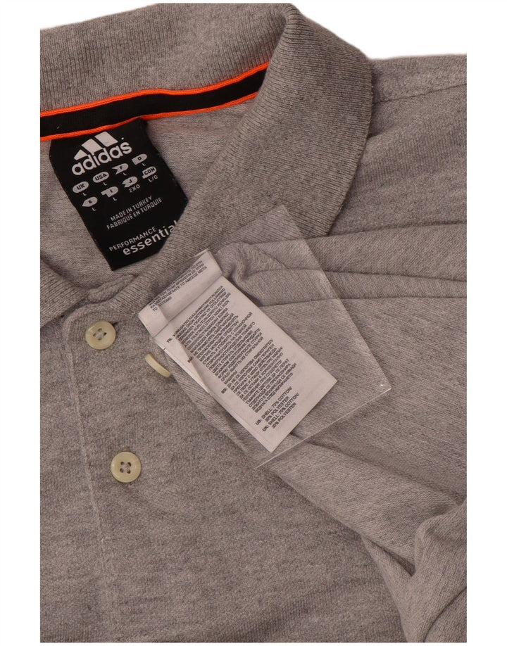 Męska koszulka polo Adidas Climalite, duża, szara, bawełniana