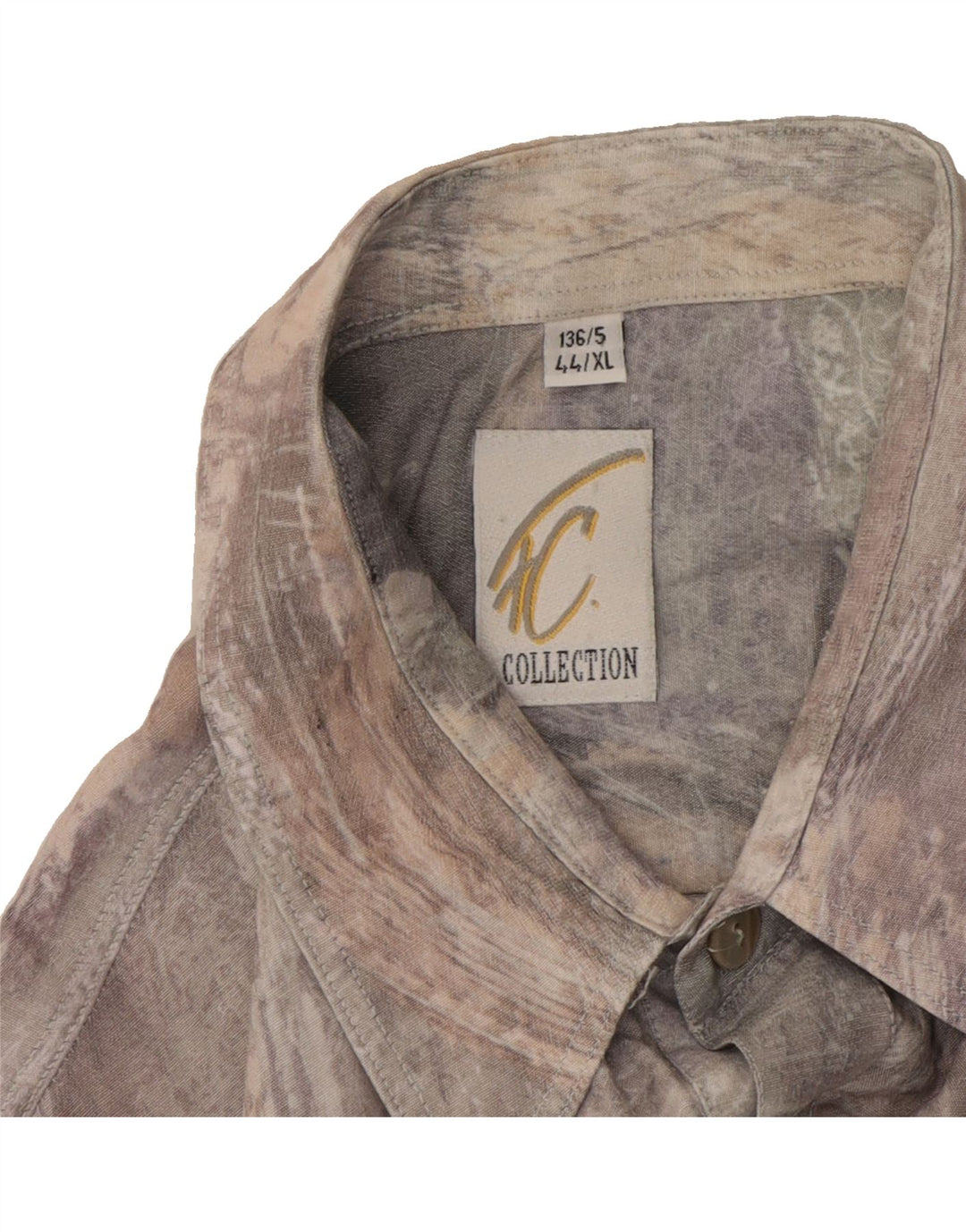 COLLECTION Mens Abstract Pattern Pullover Shirt Size 44 XL Grey Vintage Collection and Second-Hand Collection from Messina Hembry 