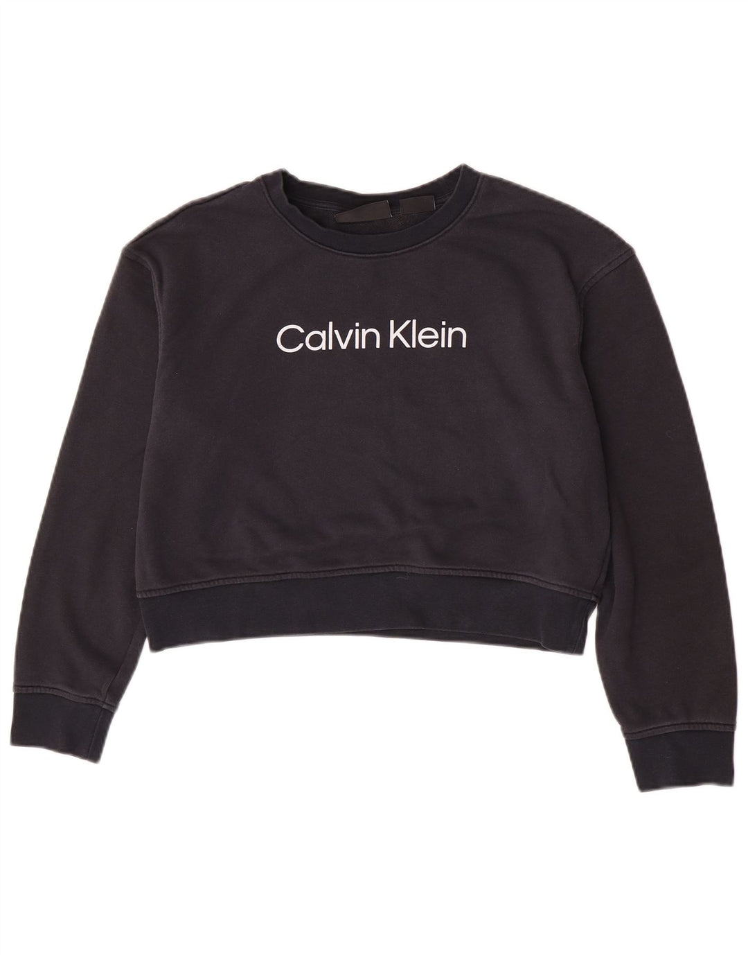 Damska bluza Calvin Klein Graphic Crop Jumper UK 14 Średni granat