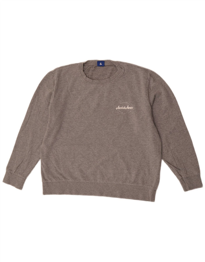 Męski sweter Jack & Jones XL, szara, nakrapiana bawełna