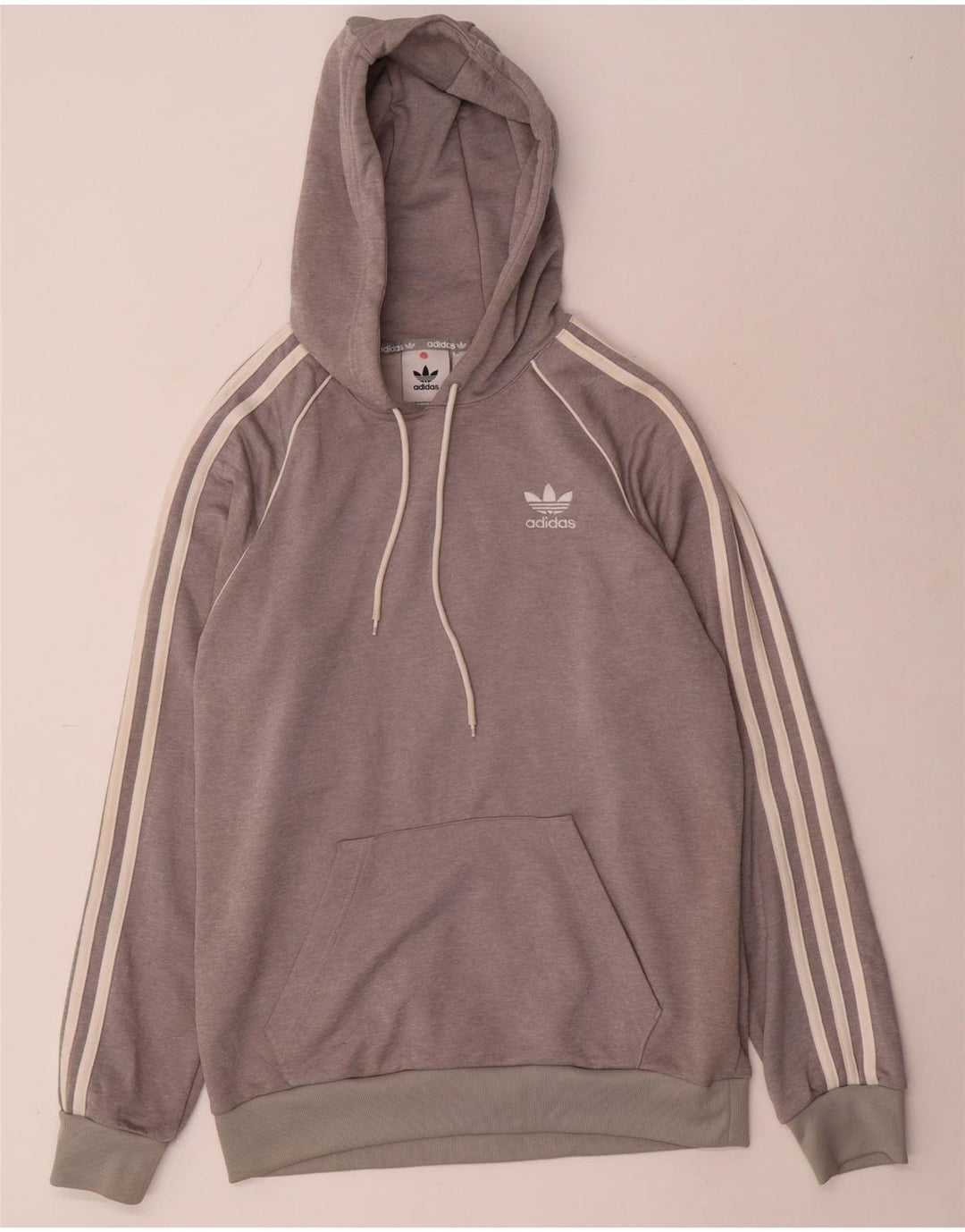 Męska bluza z kapturem Adidas, mała, szara, z poliestru
