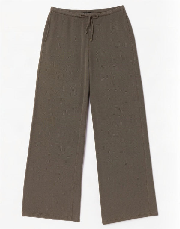 Damskie spodnie dresowe z szeroką nogawką Zara UK 8, małe, bawełniane w kolorze khaki