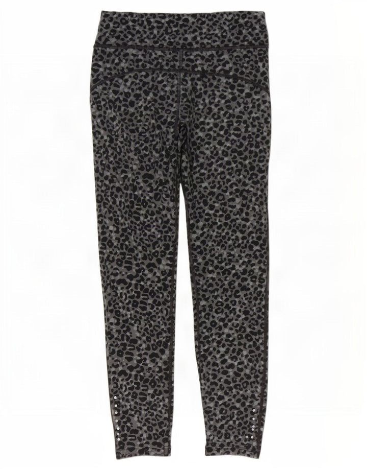 Damskie legginsy Nike Dri Fit UK 8, małe, szare, poliestrowe z nadrukiem zwierzęcym