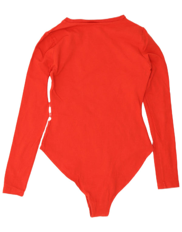 Damskie body z długim rękawem Adidas UK 10 Small Red Cotton