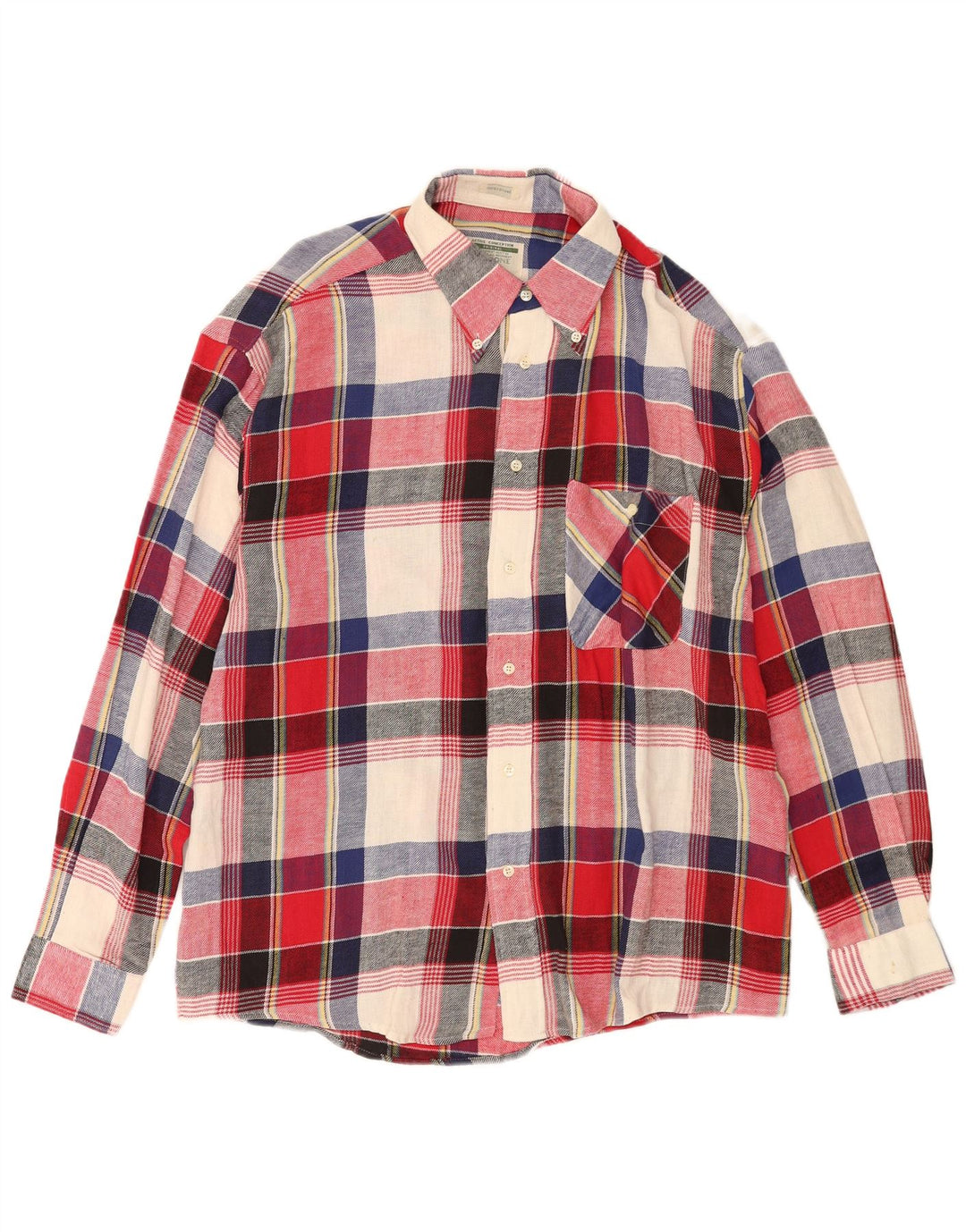 Vintage męska koszula flanelowa XL, wielobarwna, bawełniana krata