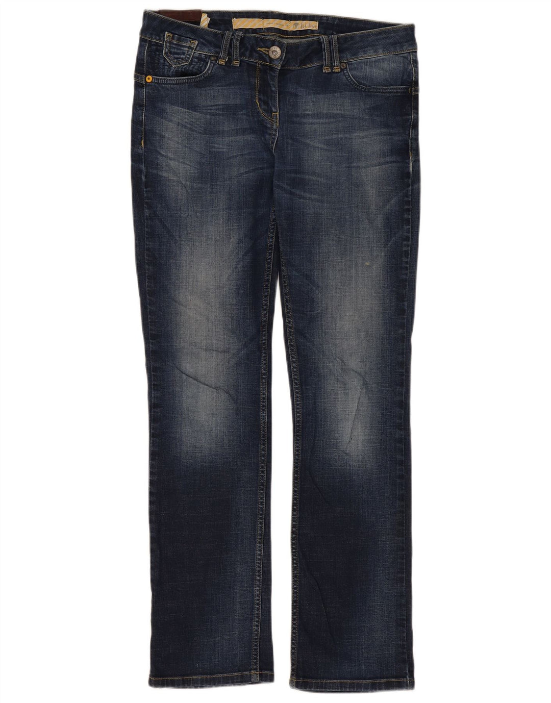 Damskie dżinsy Fat Face Regular Straight UK 12 Medium W34 L32 Niebieskie bawełniane