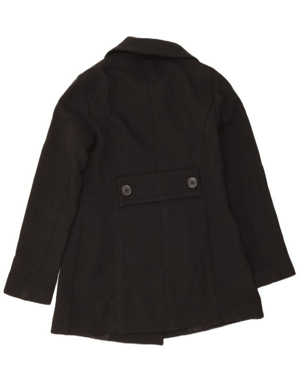 Dwurzędowy płaszcz damski Zara UK 10 Small, czarna wełna