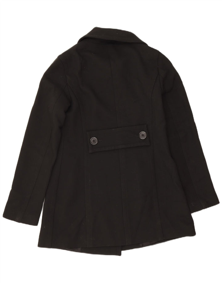 Dwurzędowy płaszcz damski Zara UK 10 Small, czarna wełna