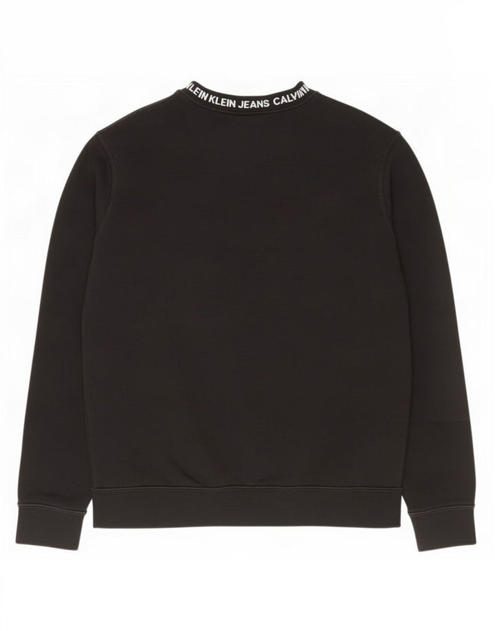 Męska bluza z grafiką Calvin Klein Jeans, średnia czarna, bawełniana