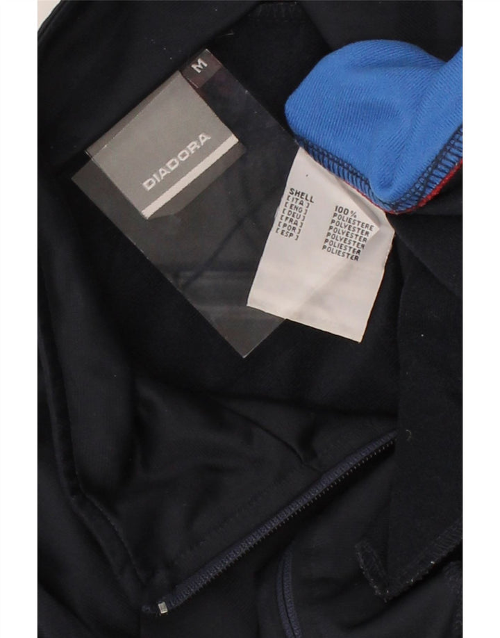 DIADORA Mens Tracksuit Top Jacket Medium Navy Blue Colourblock Polyester Vintage Diadora and Second-Hand Diadora from Messina Hembry 