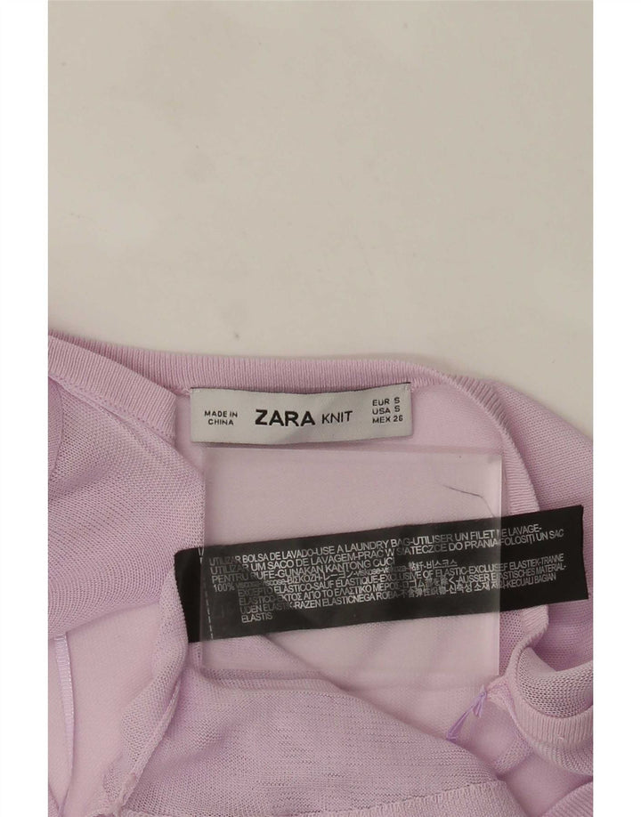 Damska prześwitująca bluzka Zara Top UK 10 Small Pink wiskoza