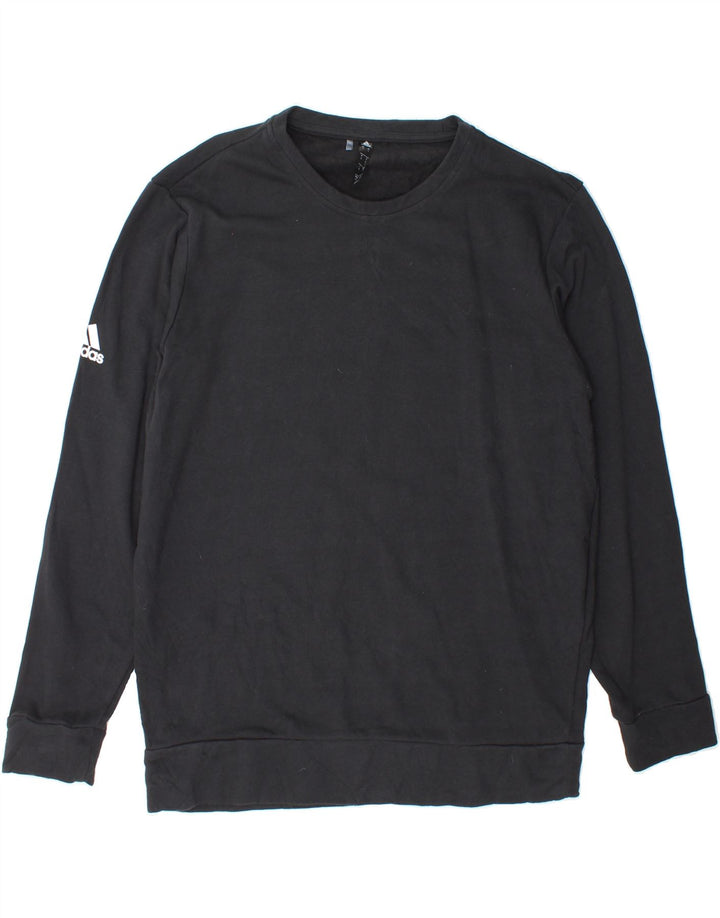 ADIDAS Mens Sweatshirt Jumper Large Black Cotton Vintage Adidas and Second-Hand Adidas from Messina Hembry 