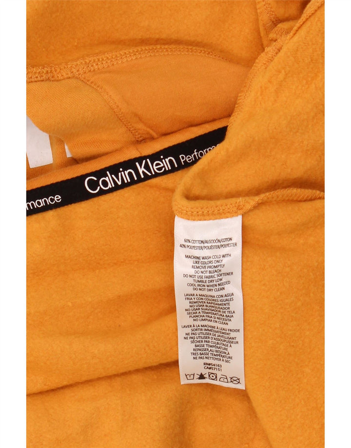 CALVIN KLEIN Damski sweter oversize z kapturem, UK 10, mały, żółty