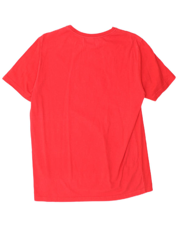 Męska koszulka z grafiką Le Coq Sportif Top XL, czerwona, bawełniana