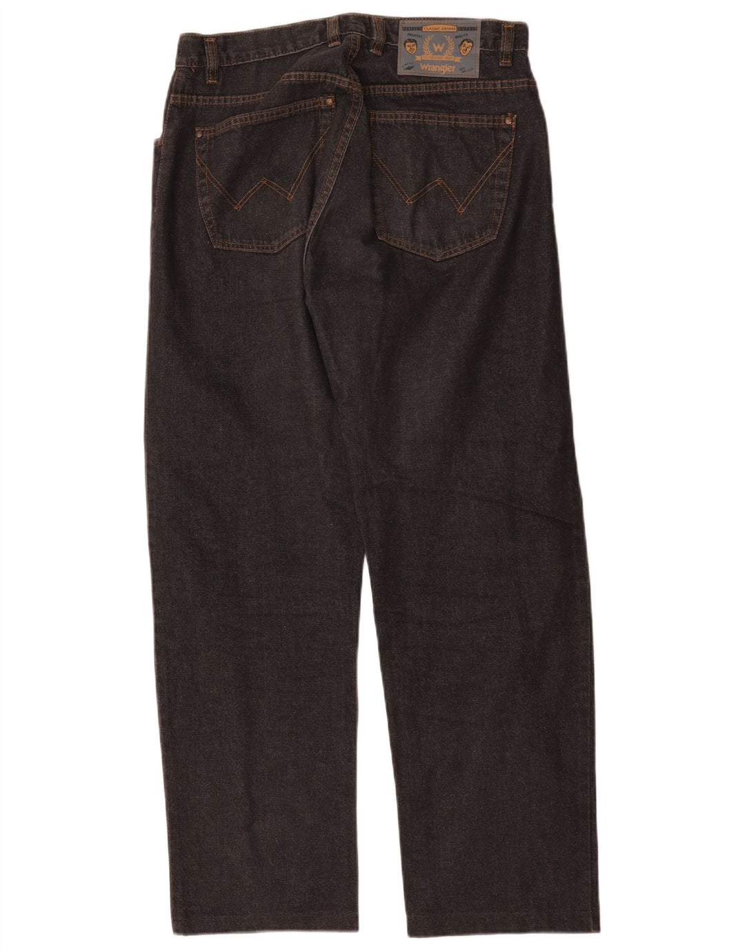 Męskie proste dżinsy Wrangler W32 L29, czarne, bawełniane