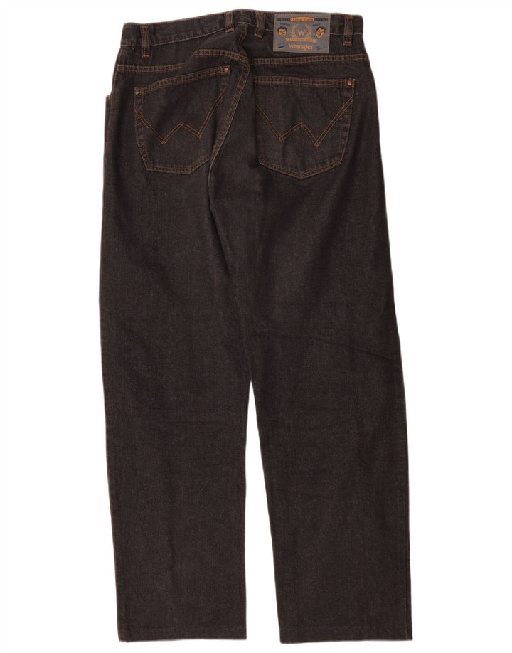 Męskie proste dżinsy Wrangler W32 L29, czarne, bawełniane