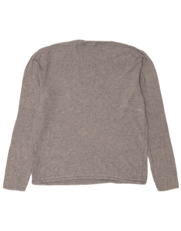 Męski sweter z okrągłym dekoltem Zara XL, szara wiskoza