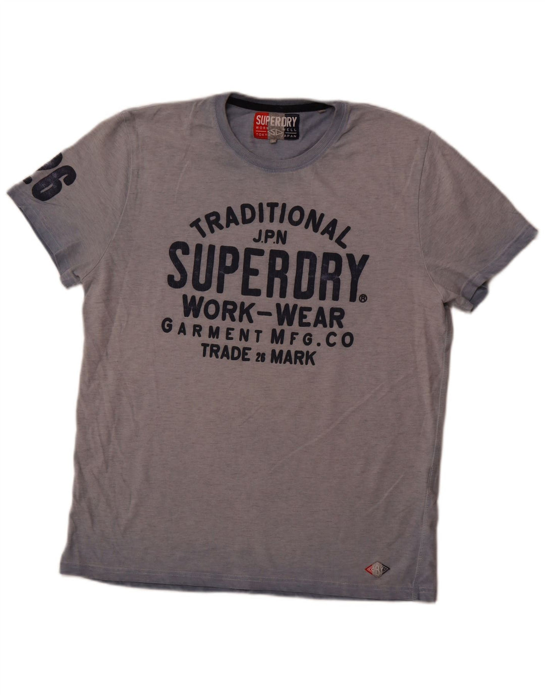 Męski T-shirt z grafiką Superdry, bawełniany top XL, niebieski Tie Dye