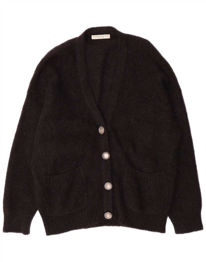 Alessandra Rich Damski sweter oversize IT 40 Small Black Moher