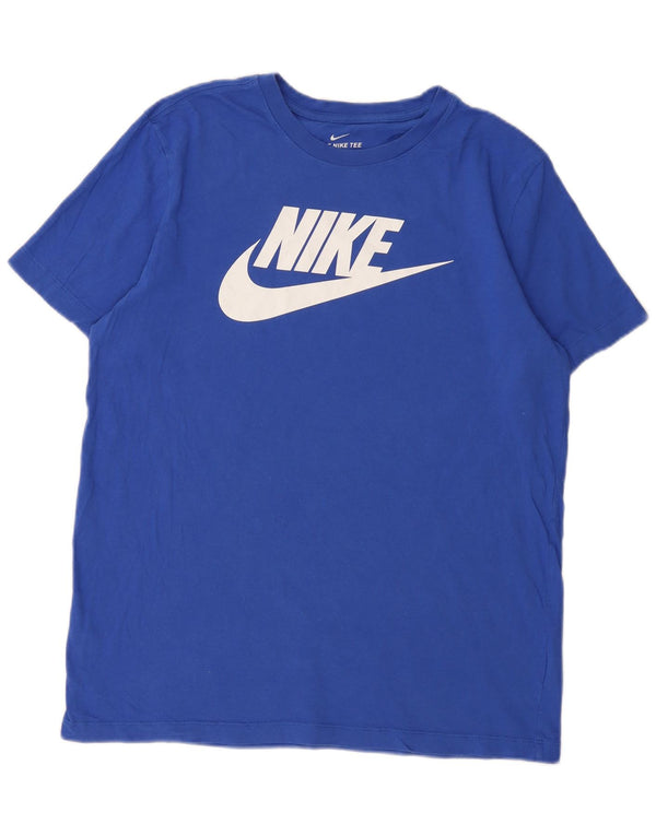 Męski T-shirt z grafiką Nike, duży, niebieski, bawełniany