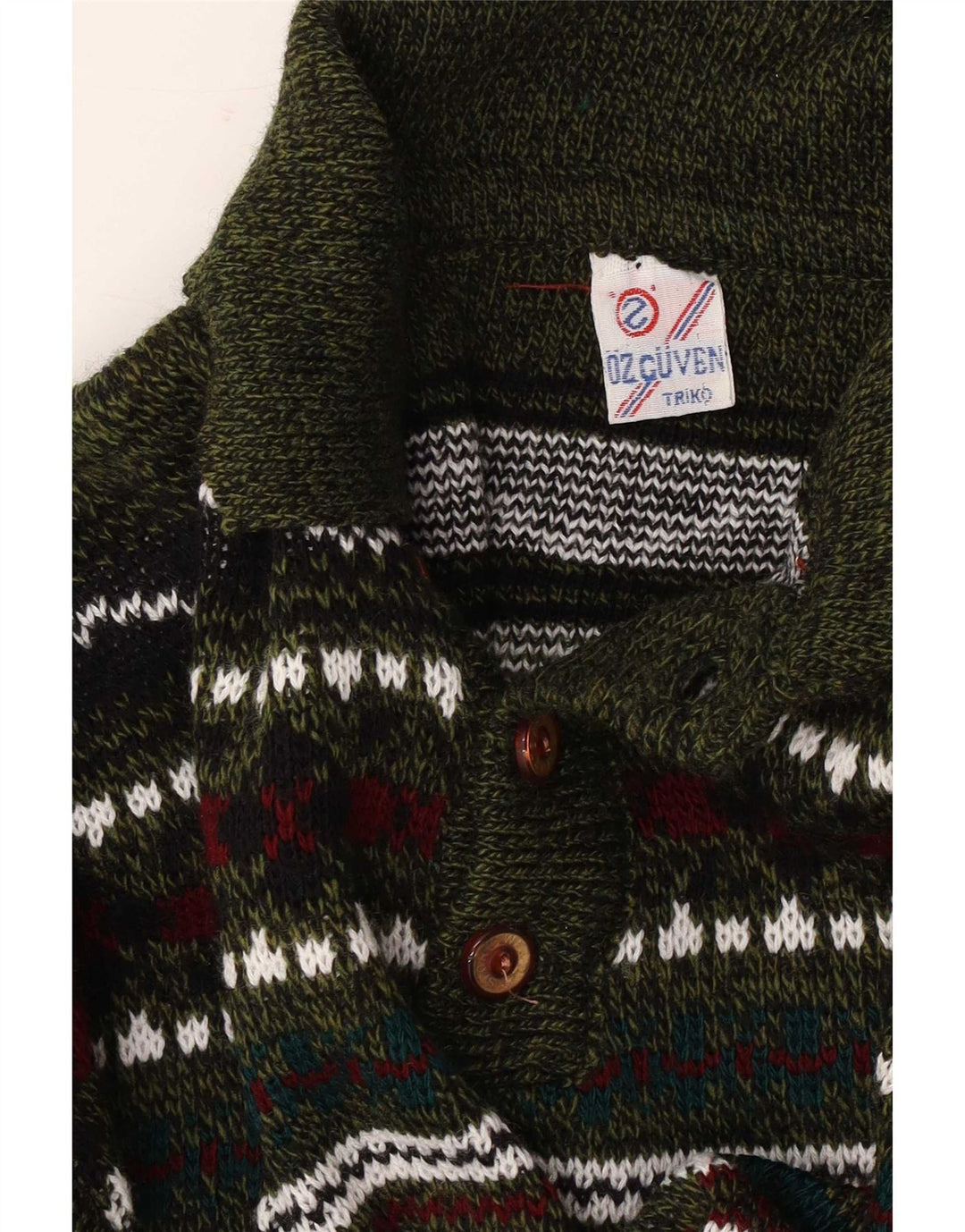 Męski sweter z golfem w stylu vintage, średnio wielobarwny, geometryczny